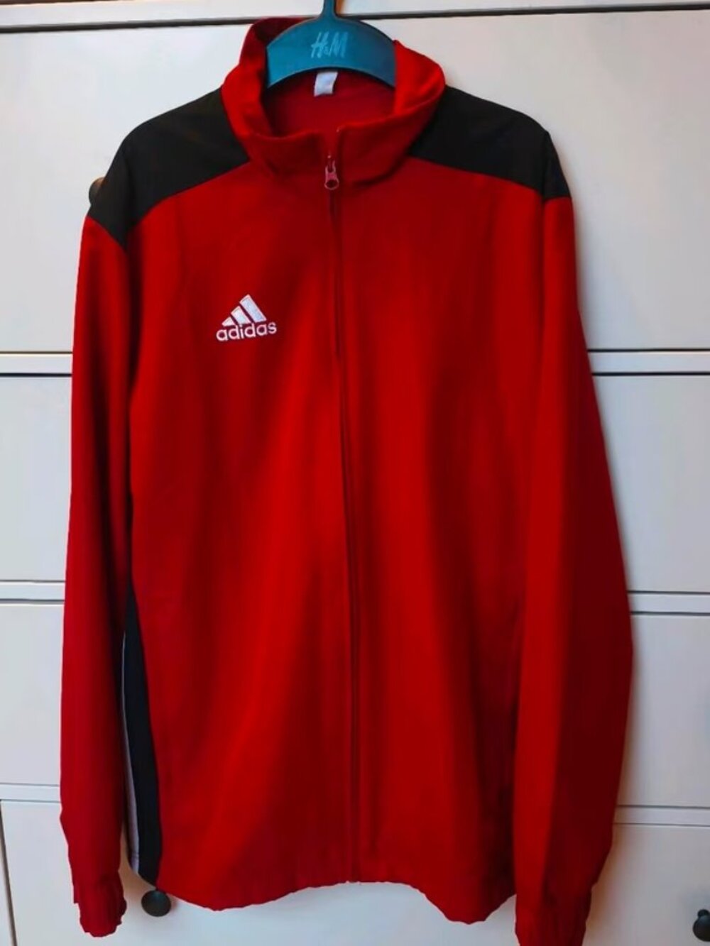 Adidas Tiro Training Jacket — Red and Black, Size S